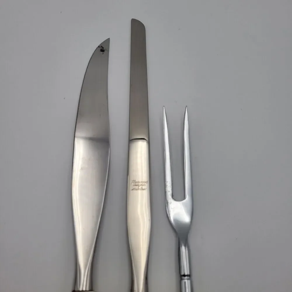 1960's TOWN & COUNTRY Carving Set Mother of Pearl Fleetwood Set of 3 vintage